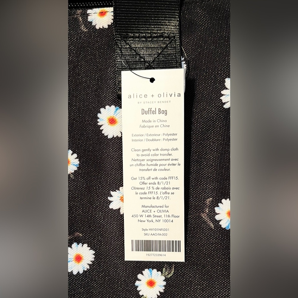 ALICE & OLIVIA Daisy Print Duffle Bag NEW!! - Picture 6 of 12